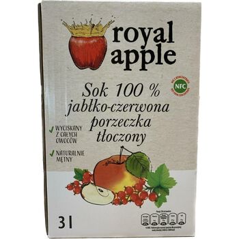 Royal Apple  Sok Jabłko-Czerwona Porzeczka NfcTłoczony 3L