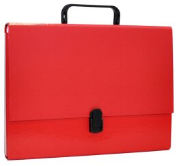 Office Products Teczka-pudełko PP, A4/5cm, z rączką i zamkiem, czerwona 