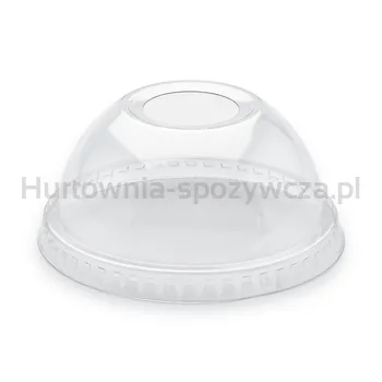 Guillin Przykrywki PET wypukłe z otworem na słonke do kubków 95 mm - 50szt.