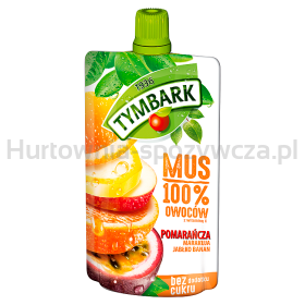 Tymbark Mus 100% Pomarańcza Marakuja Jabłko Banan 120 G