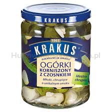 Krakus Ogórki Korniszony Z Czosnkiem 500 G