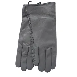 Rękawiczki Skórzane Szare Xl