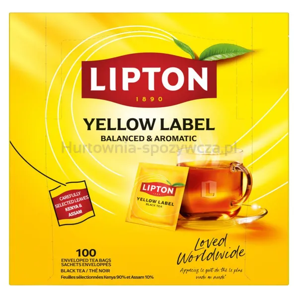 Herbata LIPTON czarna, Yellow Label, 100 kopert x 10 sztuk