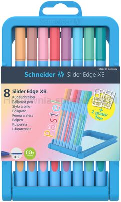 Schneider Zestaw długopisów w etui Slider Edge Pastel, XB, 8 szt., mix kolorów [BIURO]