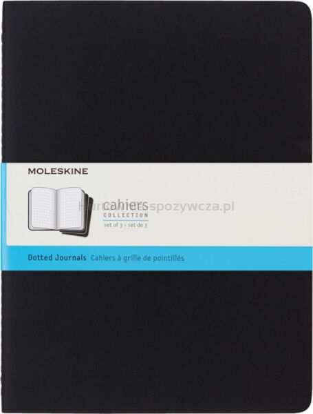 Zestaw 3 Zeszytów MOLESKINE Cahier Journals XL (19x25cm) w kropki, 120 stron, czarny - 10