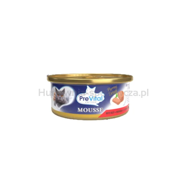 PreVital mini puszka - Mus dla dorosłych kotów z wołowiną 85g