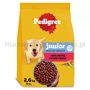 Pedigree Junior sucha karma z wołowiną i warzywami 2,6 kg
