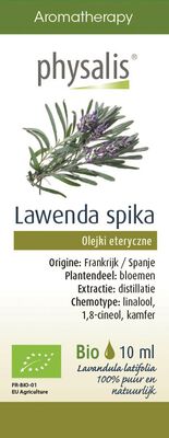 Olejek Eteryczny Lawenda Szerokolistna Bio 10 Ml - Physalis [BIO]