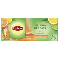 Lipton Herbata zielona, z nutą cytrusów, 20 torebek