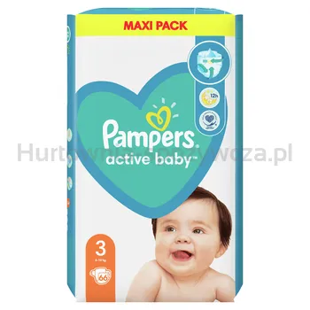 Pampers Active Baby Rozmiar 3, 66 Pieluszek, 6-10 Kg