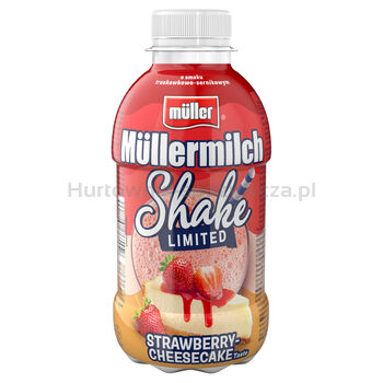 Napój mleczny Müllermilch Shake o smaku truskawkowo -sernikowym 400g
