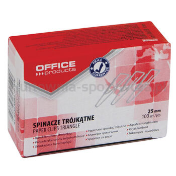 Office Products Spinacze trójkątne 25mm 10x100szt srebrne