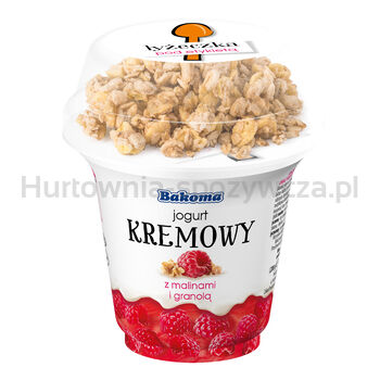 Bakoma Jogurt Kremowy Malina Z Granolą 230G