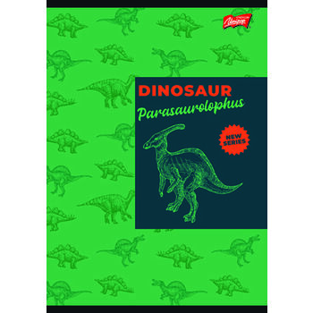 Unipap zeszyt okładka laminowana A5, 16 kartek, linia podwójna DINOSAUR