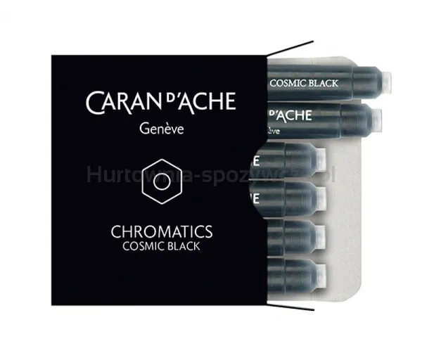 Caran D'Ache Naboje Chromatics Cosmic Black, 6szt., czarne 