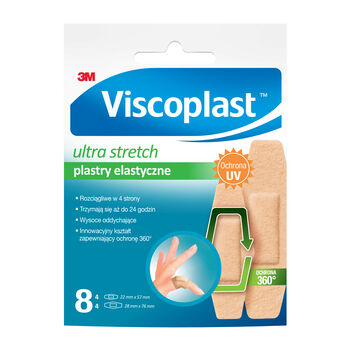 Viscoplast™ Ultra Stretch, Plastry Elastyczne, 2 Rozmiary, Kopertka/8 Szt.