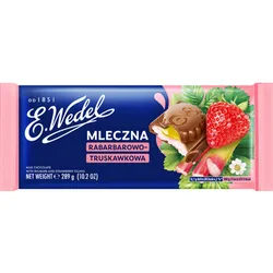 E.Wedel Czekolada mleczna rabarbarowo - truskawkowa 289g