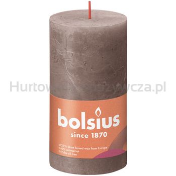 Bolsius Świeca pieńkowa rustic 130/68 Shine taupe