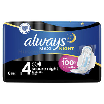 Always Podpaski Maxi Secure Night Rozmiar 4 6 Szt