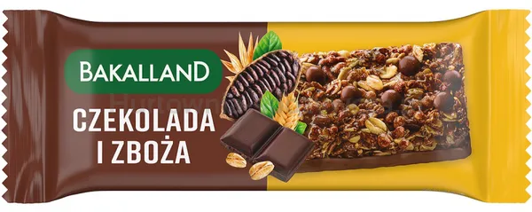 Baton zbożowy BAKALLAND, czekolada i zboża, 40g