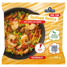Family Fish Paella z owocami morza z krewetkami i małżami 400g