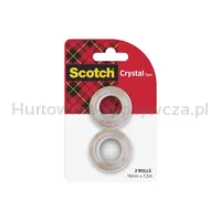 Taśma biurowa SCOTCH® Crystal (6-1975R2), 19mm, 7,5m, 2szt.