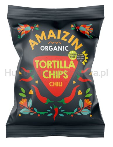 Chipsy Tortilla Kukurydziane Chili Bezglutenowe Bio 75 G - Amaizin [BIO]