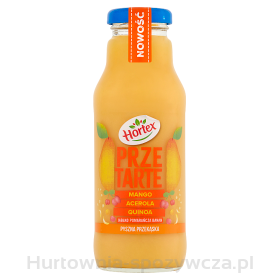 Hortex Premium Smoothie Jabłko, Pomarańcza, Banan, Mango, Acerola Z Dodatkiem Rozdrobnionych Nasion Quinoa Butelka Szklana 300Ml