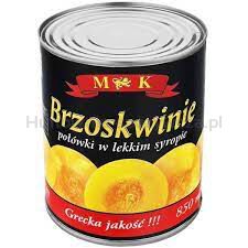 Mk Brzoskwinie Połówki W Lekkim Syropie 820G