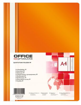 Office Products Skoroszyt, PP, A4, miękki, 100/170mikr., pomarańczowy [BIURO]