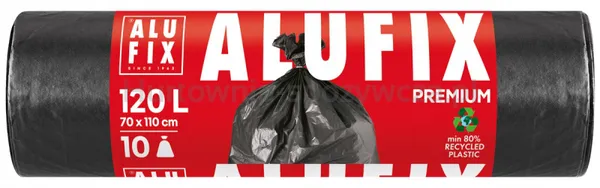 Worki na śmieci ALUFIX Profi, LDPE, 120l, 10 szt., czarne