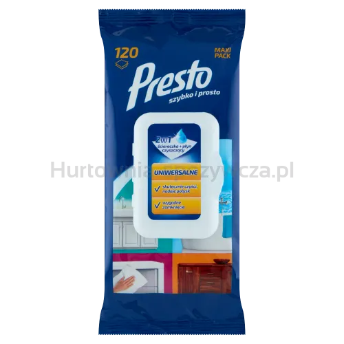 Presto Ściereczki Gospodarcze Uniwersalne 120 Szt. Pop-Up