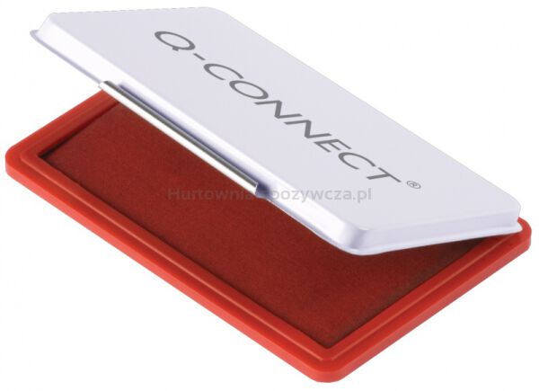 Poduszka do stempli Q-CONNECT, z tuszem, 110x70mm, metalowa, czerwona - 2