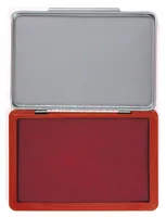 Poduszka do stempli Q-CONNECT, z tuszem, 110x70mm, metalowa, czerwona - 3