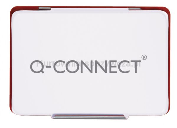 Poduszka do stempli Q-CONNECT, z tuszem, 110x70mm, metalowa, czerwona
