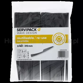 Nóż Wave Czarny Ps Wielokrotnego Użytku|40 Szt.|Servipack|Guillin Polska