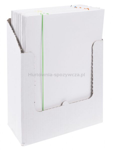 Office Products Teczka z gumką, karton, A4, 300gsm, 3-skrz., gumka mix kolorów, biała  - 2