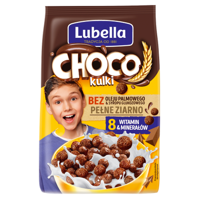 Lubella Mlekołaki Choco Kulki Zbożowe Kulki O Smaku Czekoladowym 250 G