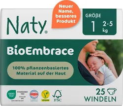 Ekologiczne pieluchy jednorazowe, rozmiar 1, 2-5 kg, 25 szt