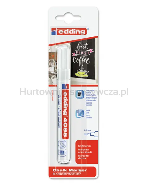 Edding Marker kredowy e-4095 2-3mm, blister, biały 
