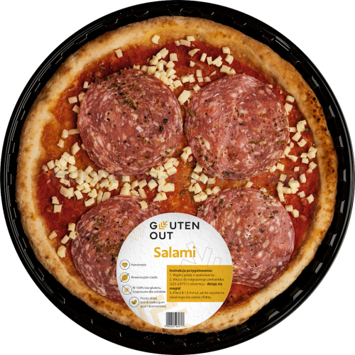 Pizza Z Serem Mozzarella I Kiełbasą Salami Bezglutenowa 330 G - Gluten Out [BIO]