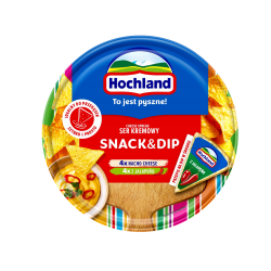 Hochland Snack&Dip. Ser kremowy topiony w trójkącikach na kanapkę lub do przygotowania przekąsek 140g