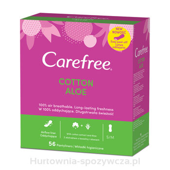 Wkładki Higieniczne Carefree Cotton Aloe 56 Szt.