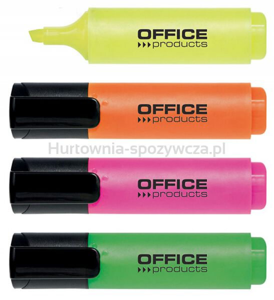 Office Products Zakreślacz fluorescencyjny, 2-5mm (linia), 4szt., mix kolorów 