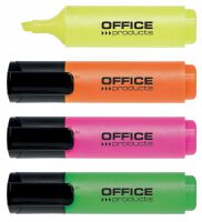 Office Products Zakreślacz fluorescencyjny, 2-5mm (linia), 4szt., mix kolorów [BIURO]