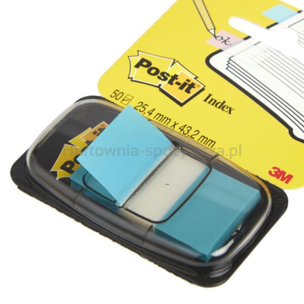 Post-It Zakładki indeksujące (680-23), PP, 25,4x43,2mm, 50 kart., jaskrawoniebieskie  - 2