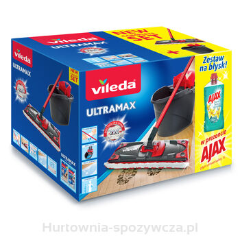 Zestaw Vileda Ultramax Box + Ajax  ( Mop + Wiaderko)