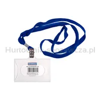 Identyfikator DONAU, z taśmą, twardy, niebieski - 2