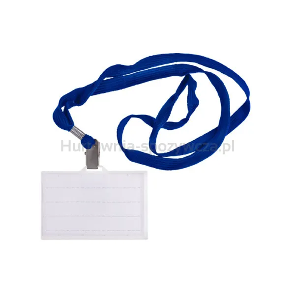 Identyfikator DONAU, z taśmą, twardy, niebieski