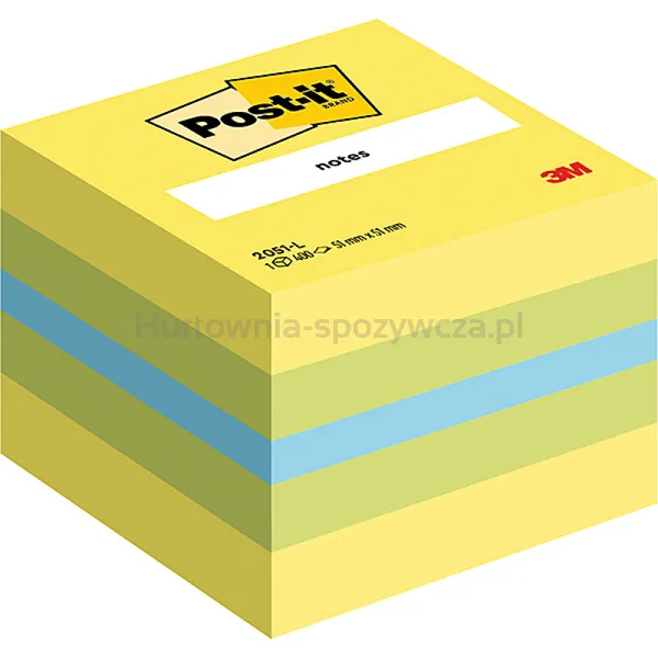 Mini Post-It Kostka Samoprzylepna (2051L), 51X51Mm, 1X400 Kart., Cytrynowa 